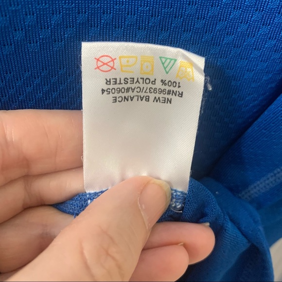 New Balance Running Top Blue Colour Block Long Sleeve Performance Gym Women’s L - Picture 8 of 10